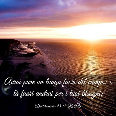 Picture 03 - Deuteronomio 23:12 RIV - Avrai pure un luogo fuori del campo; e là fuori - Bible Verse Picture