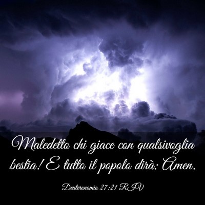 Picture 03 - Deuteronomio 27:21 RIV - Maledetto chi giace con qualsivoglia bestia! E - Bible Verse Picture