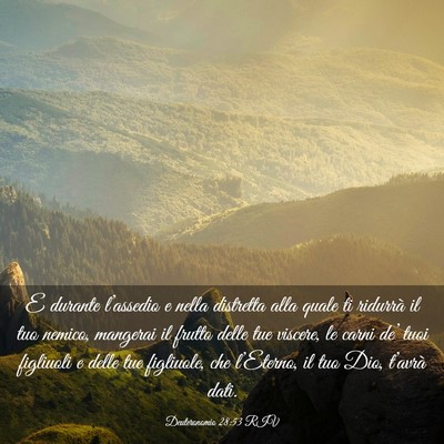Picture 03 - Deuteronomio 28:53 RIV - E durante l’assedio e nella distretta alla - Bible Verse Picture