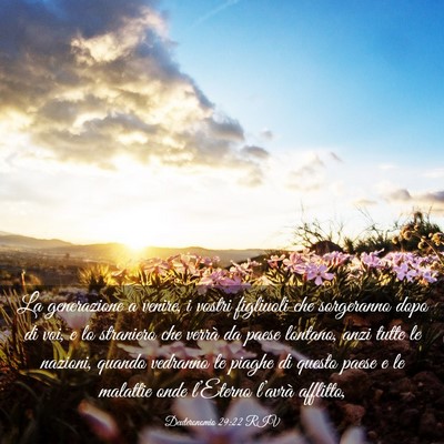 Picture 03 - Deuteronomio 29:22 RIV - La generazione a venire, i vostri figliuoli che - Bible Verse Picture
