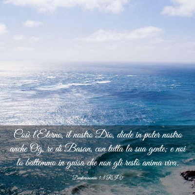 Picture 03 - Deuteronomio 3:3 RIV - Così l’Eterno, il nostro Dio, diede in poter - Bible Verse Picture