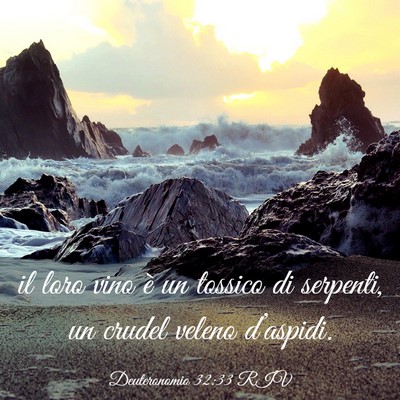 Picture 03 - Deuteronomio 32:33 RIV - il loro vino è un tossico di serpenti, un crudel - Bible Verse Picture
