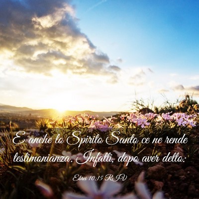 Picture 03 - Ebrei 10:15 RIV - E anche lo Spirito Santo ce ne rende - Bible Verse Picture