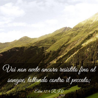 Picture 03 - Ebrei 12:4 RIV - Voi non avete ancora resistito fino al sangue, - Bible Verse Picture