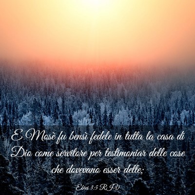Picture 03 - Ebrei 3:5 RIV - E Mosè fu bensì fedele in tutta la casa di Dio - Bible Verse Picture