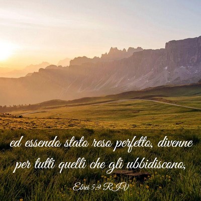 Picture 03 - Ebrei 5:9 RIV - ed essendo stato reso perfetto, divenne per tutti - Bible Verse Picture