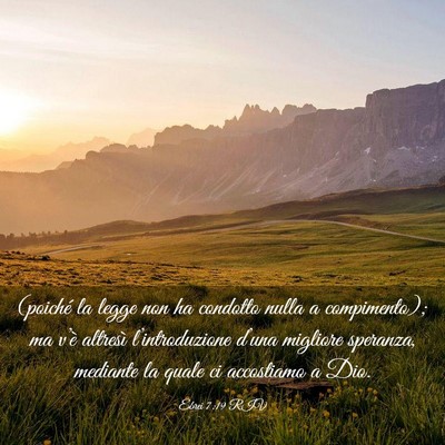 Picture 03 - Ebrei 7:19 RIV - (poiché la legge non ha condotto nulla a - Bible Verse Picture