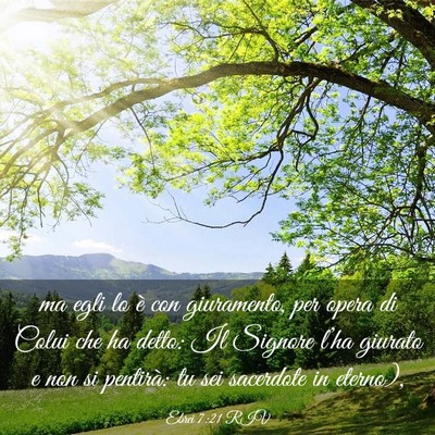 Picture 03 - Ebrei 7:21 RIV - ma egli lo è con giuramento, per opera di Colui - Bible Verse Picture