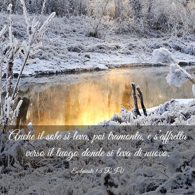 Picture 03 - Ecclesiaste 1:5 RIV - Anche il sole si leva, poi tramonta, e - Bible Verse Picture