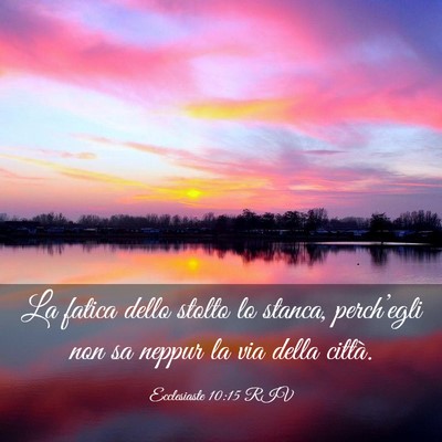 Picture 03 - Ecclesiaste 10:15 RIV - La fatica dello stolto lo stanca, perch’egli - Bible Verse Picture