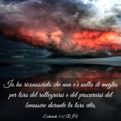 Picture 03 - Ecclesiaste 3:12 RIV - Io ho riconosciuto che non v’è nulla di meglio - Bible Verse Picture