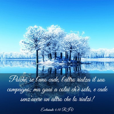 Picture 03 - Ecclesiaste 4:10 RIV - Poiché, se l’uno cade, l’altro rialza il suo - Bible Verse Picture