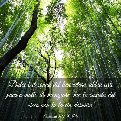 Picture 03 - Ecclesiaste 5:12 RIV - Dolce è il sonno del lavoratore, abbia egli poco - Bible Verse Picture