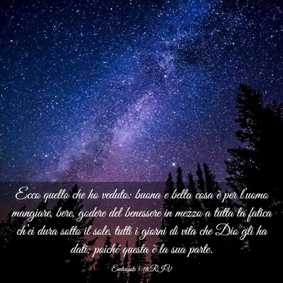 Picture 03 - Ecclesiaste 5:18 RIV - Ecco quello che ho veduto: buona e bella cosa è - Bible Verse Picture