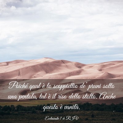 Picture 03 - Ecclesiaste 7:6 RIV - Poiché qual è lo scoppiettio de’ pruni sotto - Bible Verse Picture
