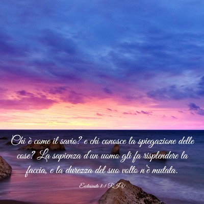 Picture 03 - Ecclesiaste 8:1 RIV - Chi è come il savio? e chi conosce la - Bible Verse Picture