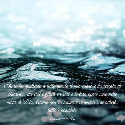 Picture 03 - Ecclesiaste 9:1 RIV - Sì, io ho applicato a tutto questo il mio cuore, - Bible Verse Picture