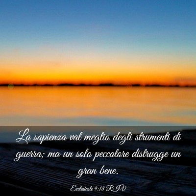 Picture 03 - Ecclesiaste 9:18 RIV - La sapienza val meglio degli strumenti di guerra; - Bible Verse Picture