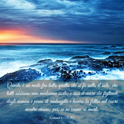 Picture 03 - Ecclesiaste 9:3 RIV - Questo è un male fra tutto quello che si fa - Bible Verse Picture