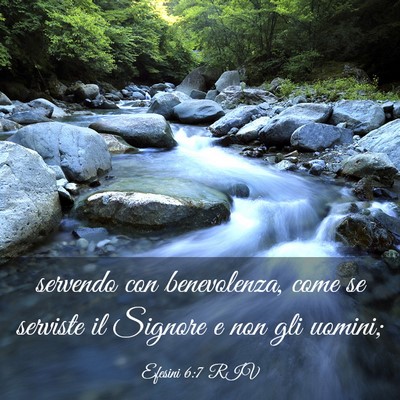 Picture 03 - Efesini 6:7 RIV - servendo con benevolenza, come se serviste il - Bible Verse Picture