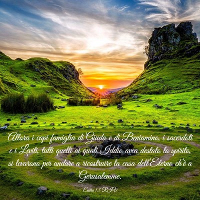 Picture 03 - Esdra 1:5 RIV - Allora i capi famiglia di Giuda e di Beniamino, i - Bible Verse Picture
