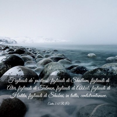 Picture 03 - Esdra 2:42 RIV - Figliuoli de’ portinai: figliuoli di Shallum, - Bible Verse Picture
