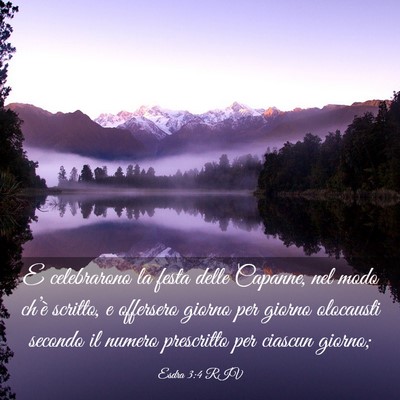 Picture 03 - Esdra 3:4 RIV - E celebrarono la festa delle Capanne, nel modo - Bible Verse Picture