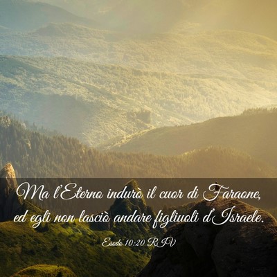 Picture 03 - Esodo 10:20 RIV - Ma l’Eterno indurò il cuor di Faraone, ed egli - Bible Verse Picture