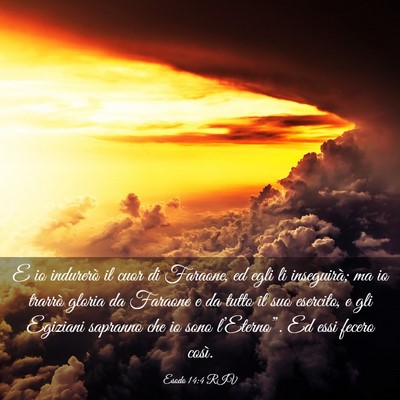 Picture 03 - Esodo 14:4 RIV - E io indurerò il cuor di Faraone, ed egli li - Bible Verse Picture