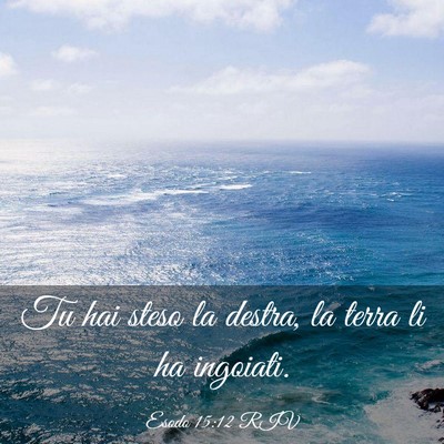 Picture 03 - Esodo 15:12 RIV - Tu hai steso la destra, la terra li ha - Bible Verse Picture
