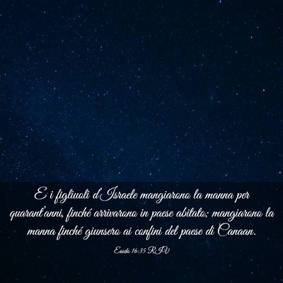 Picture 03 - Esodo 16:35 RIV - E i figliuoli d’Israele mangiarono la manna per - Bible Verse Picture