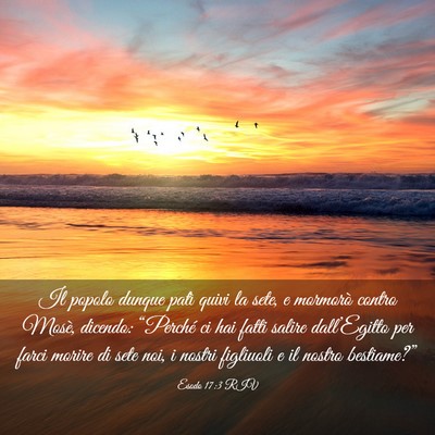 Picture 03 - Esodo 17:3 RIV - Il popolo dunque patì quivi la sete, e mormorò - Bible Verse Picture