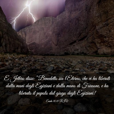 Picture 03 - Esodo 18:10 RIV - E Jethro disse: “Benedetto sia l’Eterno, che - Bible Verse Picture
