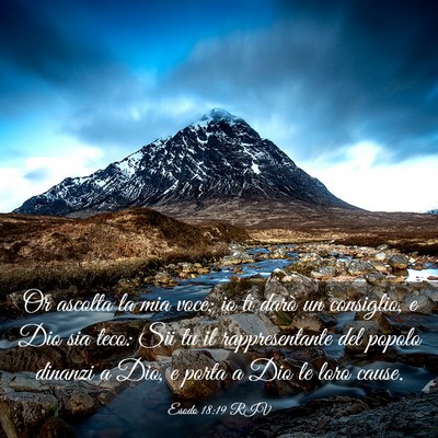 Picture 03 - Esodo 18:19 RIV - Or ascolta la mia voce; io ti darò un consiglio, - Bible Verse Picture