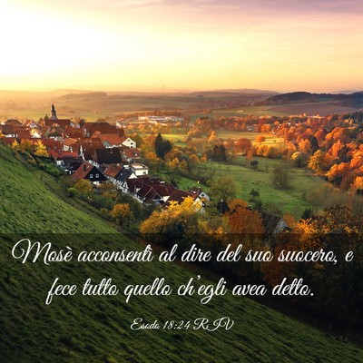 Picture 03 - Esodo 18:24 RIV - Mosè acconsentì al dire del suo suocero, e fece - Bible Verse Picture