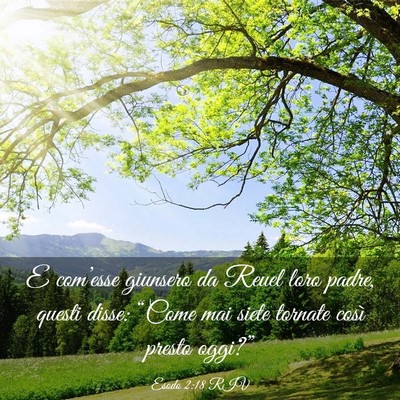 Picture 03 - Esodo 2:18 RIV - E com’esse giunsero da Reuel loro padre, questi - Bible Verse Picture