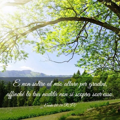 Picture 03 - Esodo 20:26 RIV - E non salire al mio altare per gradini, affinché - Bible Verse Picture
