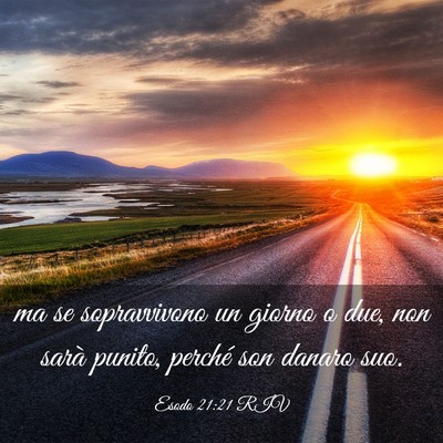 Picture 03 - Esodo 21:21 RIV - ma se sopravvivono un giorno o due, non sarà - Bible Verse Picture