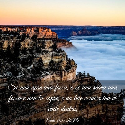 Picture 03 - Esodo 21:33 RIV - Se uno apre una fossa, o se uno scava una fossa e - Bible Verse Picture