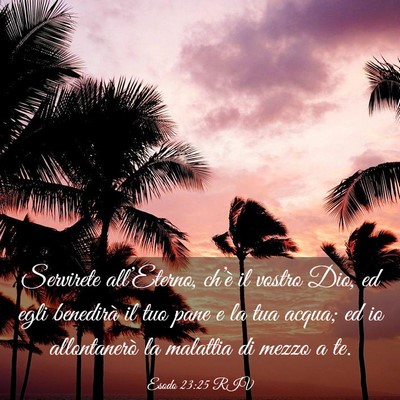 Picture 03 - Esodo 23:25 RIV - Servirete all’Eterno, ch’è il vostro Dio, ed - Bible Verse Picture