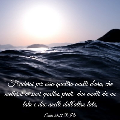 Picture 03 - Esodo 25:12 RIV - Fonderai per essa quattro anelli d’oro, che - Bible Verse Picture