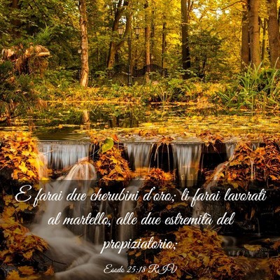 Picture 03 - Esodo 25:18 RIV - E farai due cherubini d’oro; li farai lavorati - Bible Verse Picture