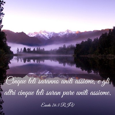 Picture 03 - Esodo 26:3 RIV - Cinque teli saranno uniti assieme, e gli altri - Bible Verse Picture
