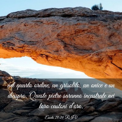 Picture 03 - Esodo 28:20 RIV - nel quarto ordine, un grisolito, un onice e un - Bible Verse Picture