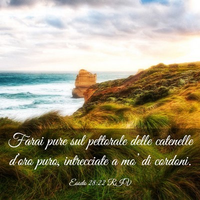 Picture 03 - Esodo 28:22 RIV - Farai pure sul pettorale delle catenelle d’oro - Bible Verse Picture