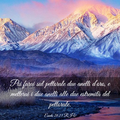 Picture 03 - Esodo 28:23 RIV - Poi farai sul pettorale due anelli d’oro, e - Bible Verse Picture