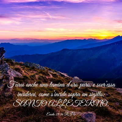 Picture 03 - Esodo 28:36 RIV - Farai anche una lamina d’oro puro, e - Bible Verse Picture