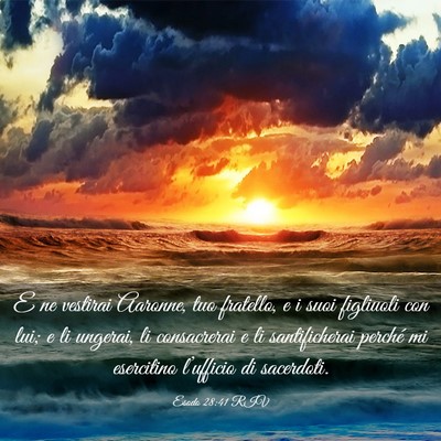 Picture 03 - Esodo 28:41 RIV - E ne vestirai Aaronne, tuo fratello, e i suoi - Bible Verse Picture