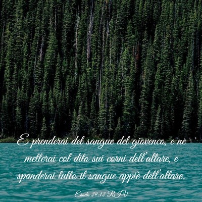 Picture 03 - Esodo 29:12 RIV - E prenderai del sangue del giovenco, e ne - Bible Verse Picture