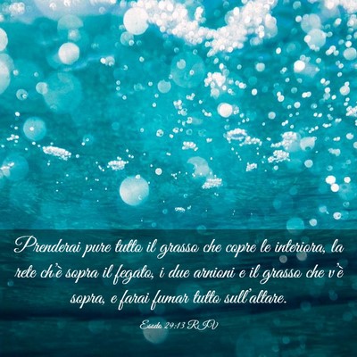 Picture 03 - Esodo 29:13 RIV - Prenderai pure tutto il grasso che copre le - Bible Verse Picture